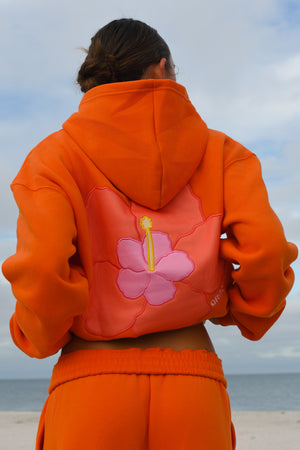 Tangerine Hibiscus Hoodie