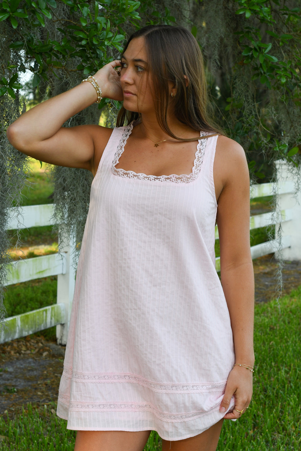 Blossom Fields Lace Mini Dress