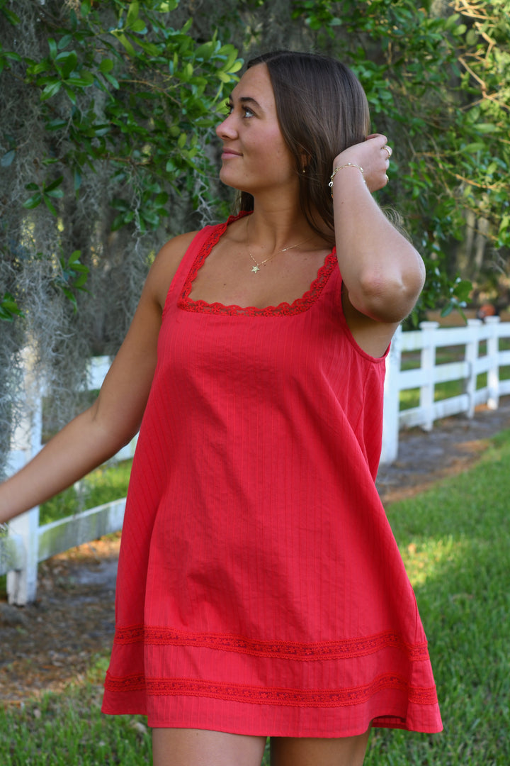Apple Fields Lace Mini Dress