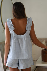 Blueberry Ruffle PJ Top