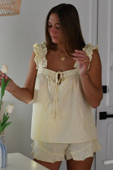 Lemon Ruffle PJ Top