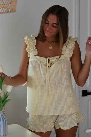 Lemon Ruffle PJ Top