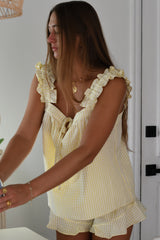 Lemon Ruffle PJ Top