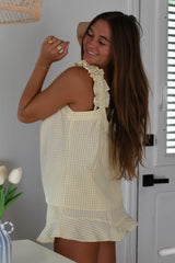 Lemon Ruffle PJ Top
