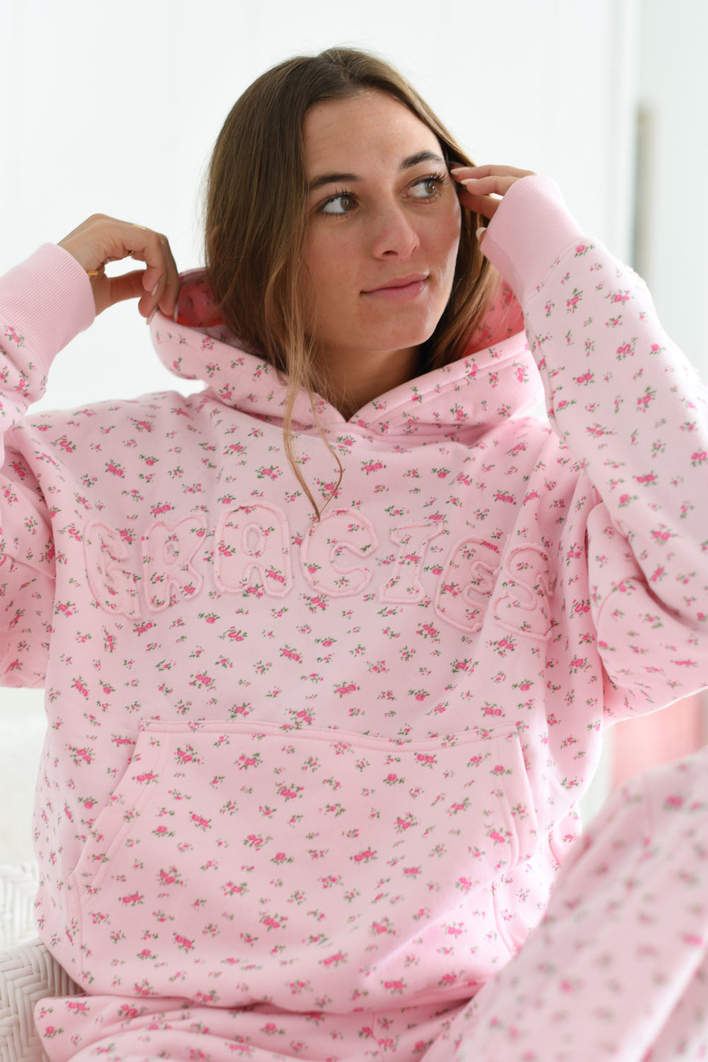 Floral Blooms Hoodie - Hydrangea