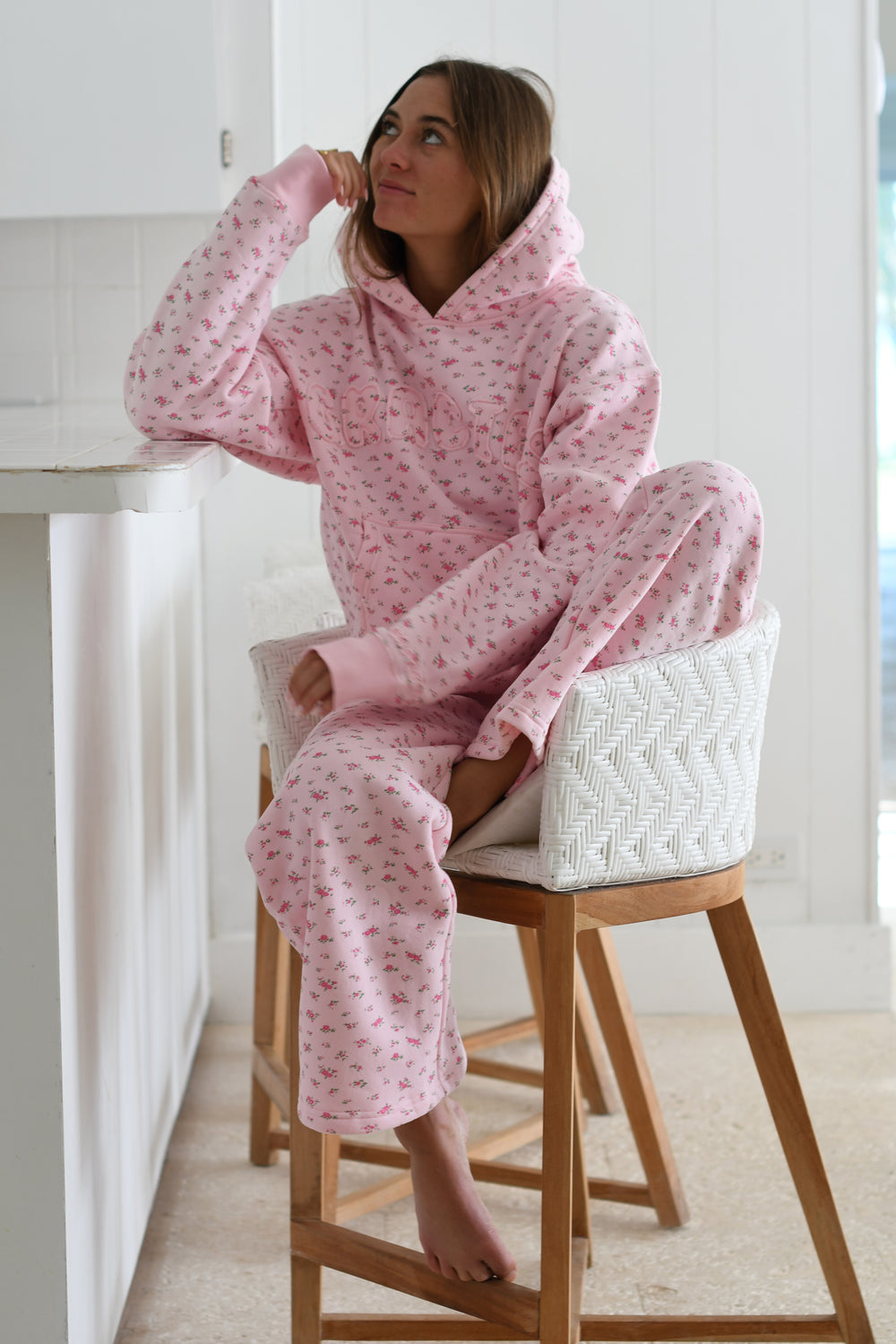 Floral Blooms Hoodie - Hydrangea