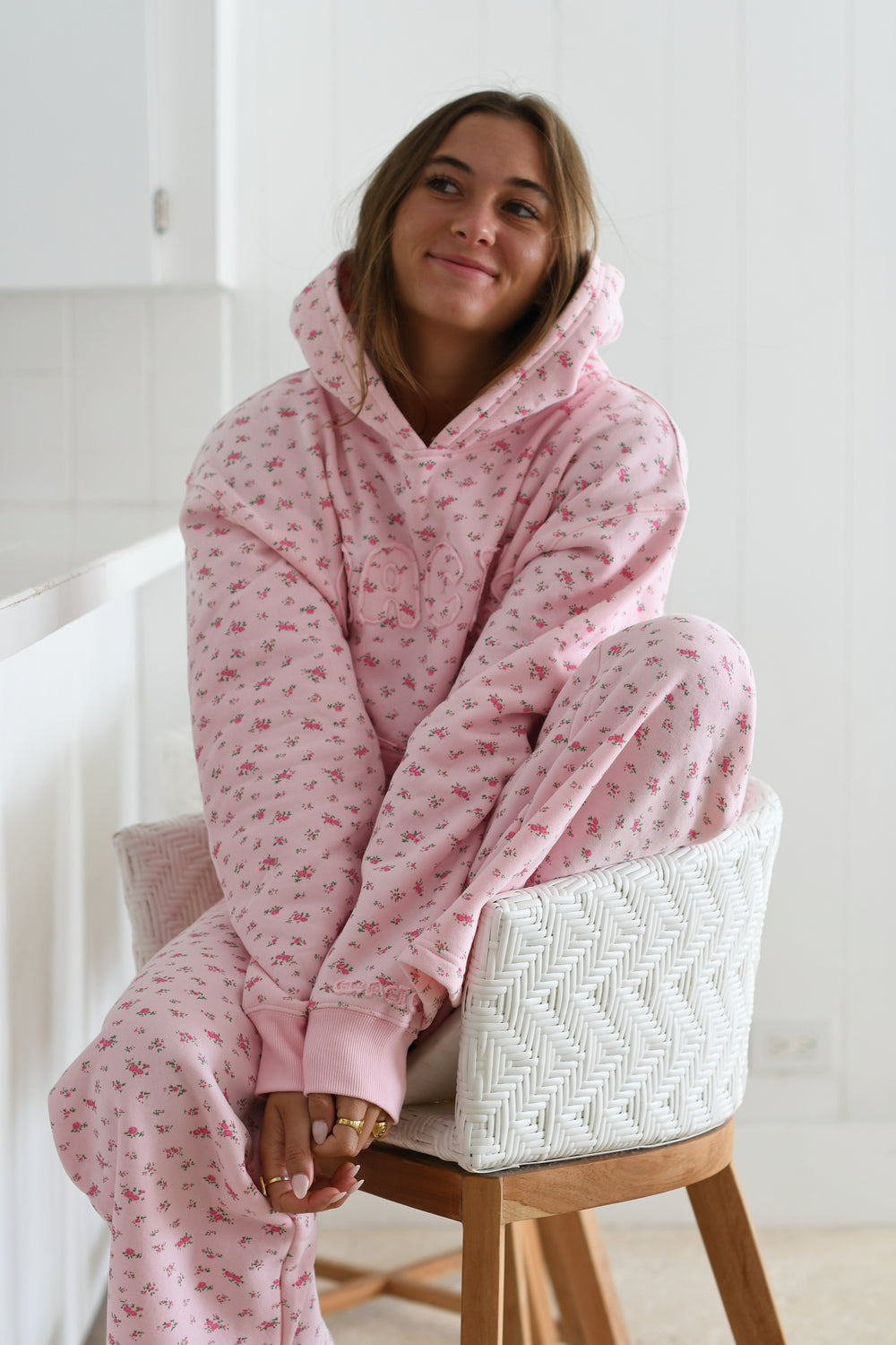 Floral Blooms Hoodie - Hydrangea