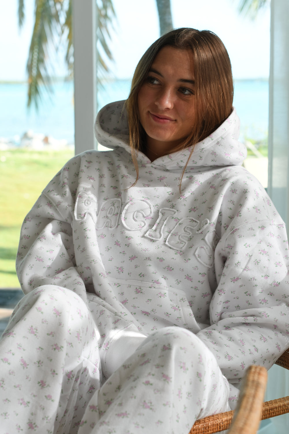Floral Blooms Hoodie - Magnolia