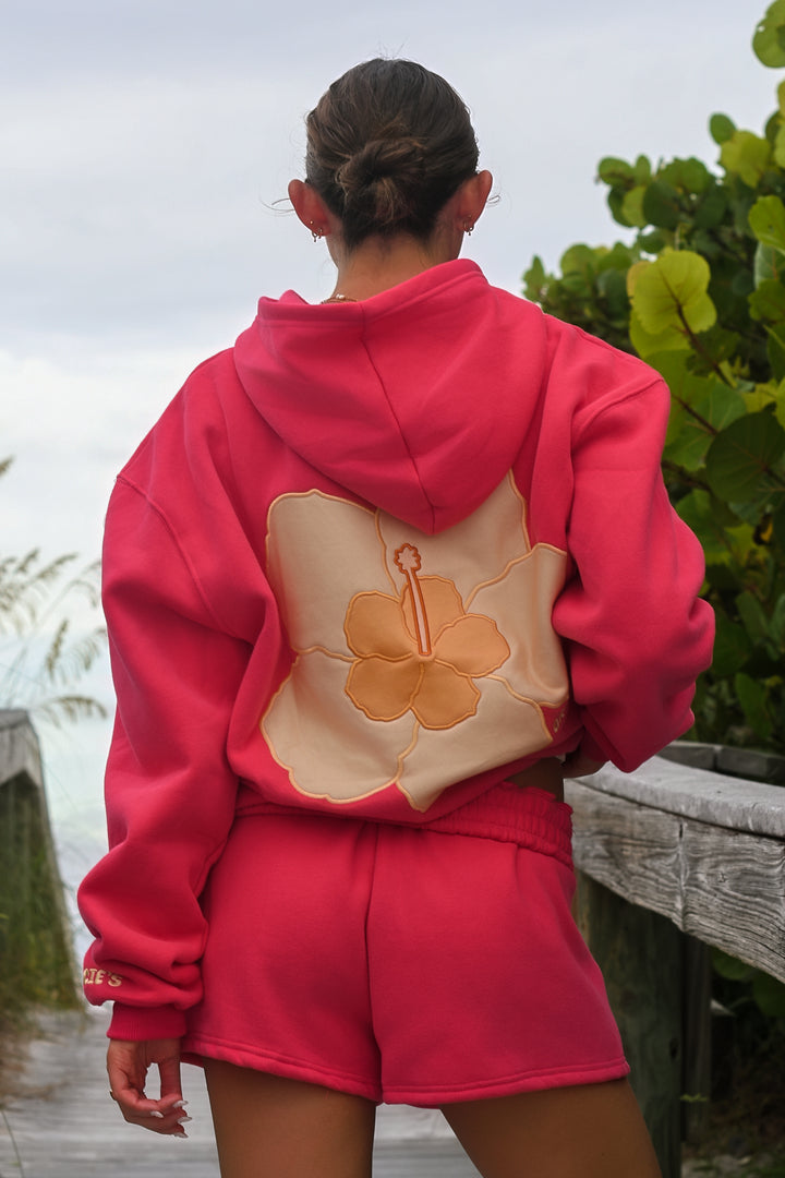 Coral Hibiscus Hoodie