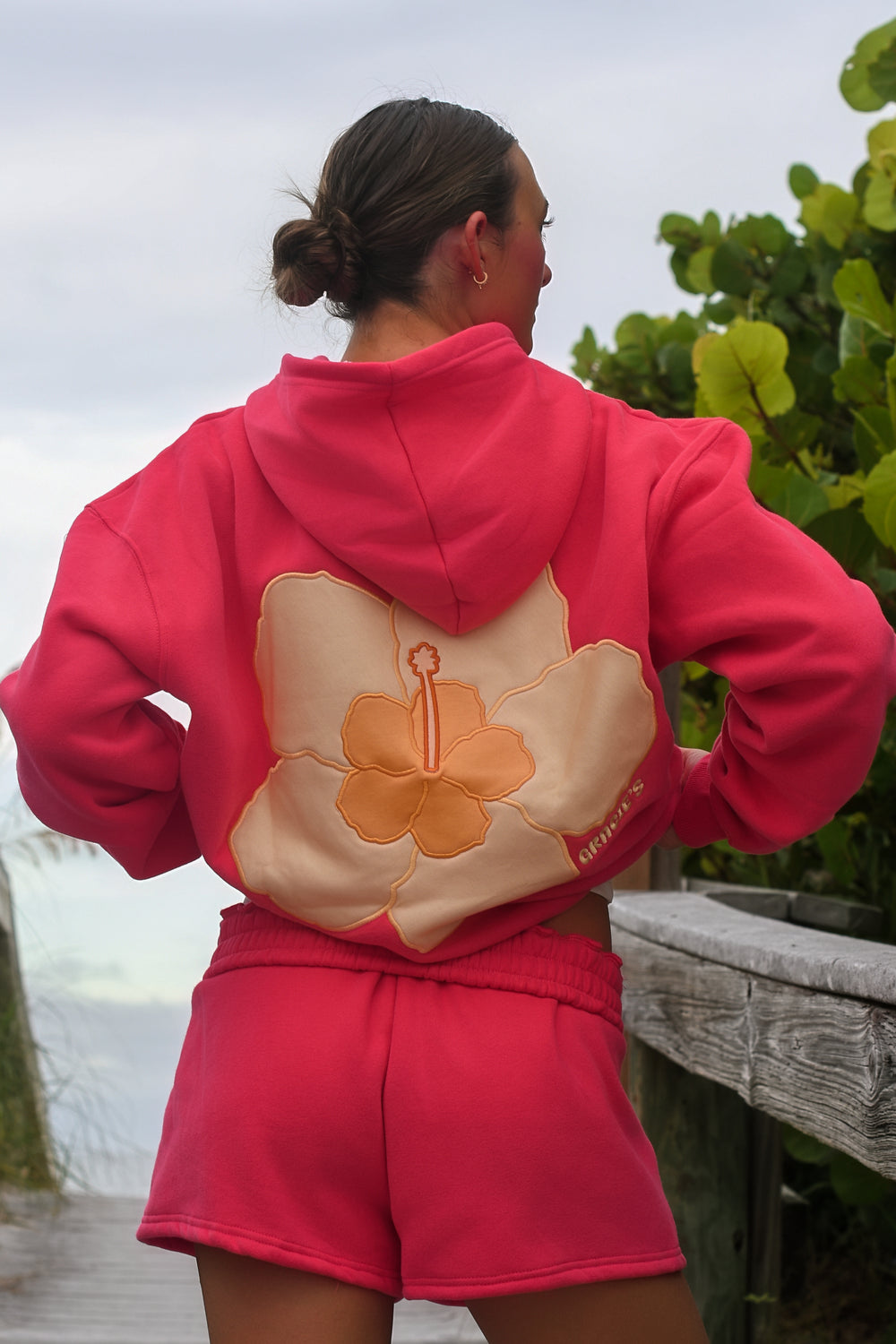 Coral Hibiscus Shorts