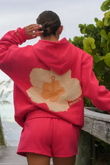 Coral Hibiscus Shorts