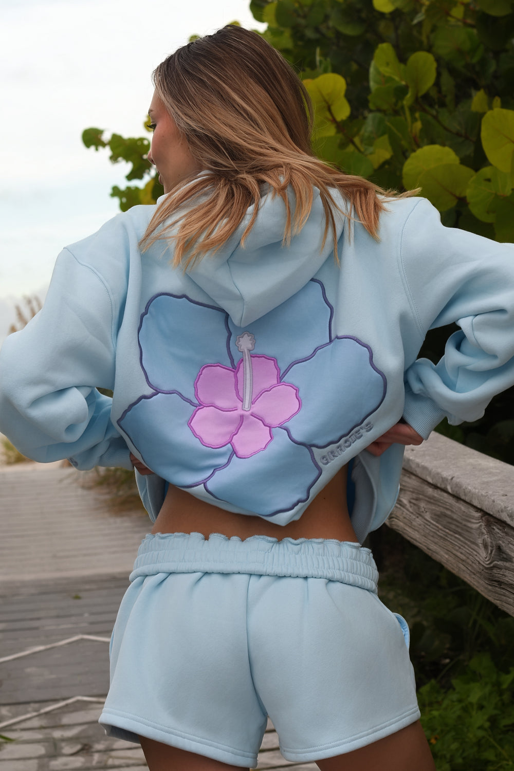 Sky Hibiscus Shorts