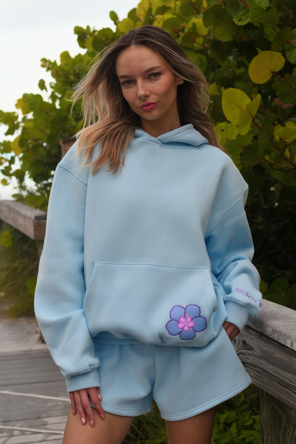 Sky Hibiscus Hoodie