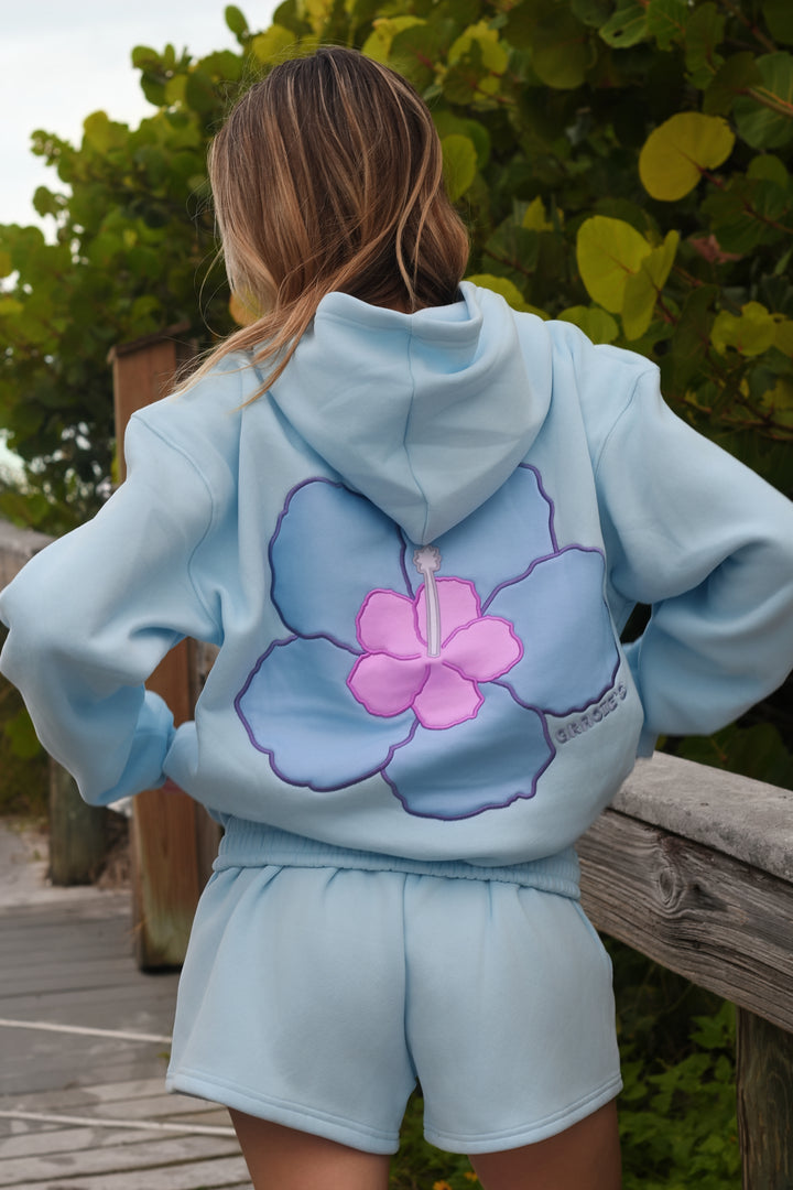 Sky Hibiscus Hoodie