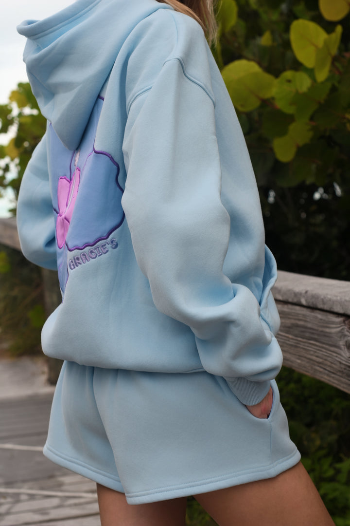 Sky Hibiscus Shorts