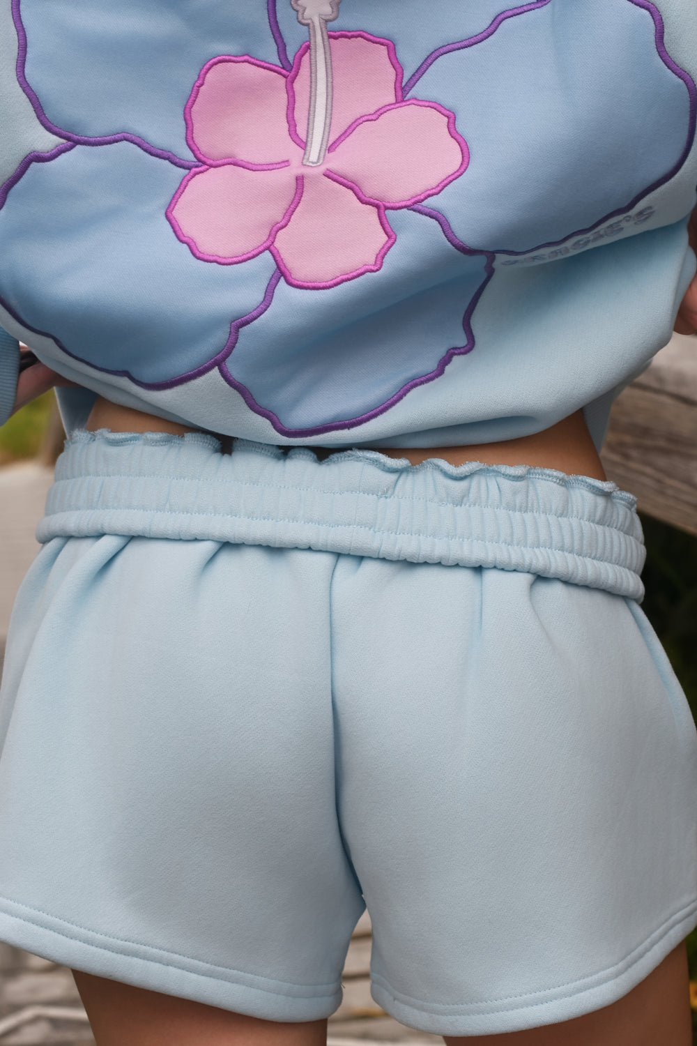 Sky Hibiscus Shorts