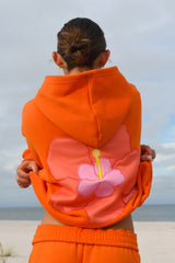 Tangerine Hibiscus Hoodie