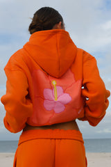 Tangerine Hibiscus Hoodie