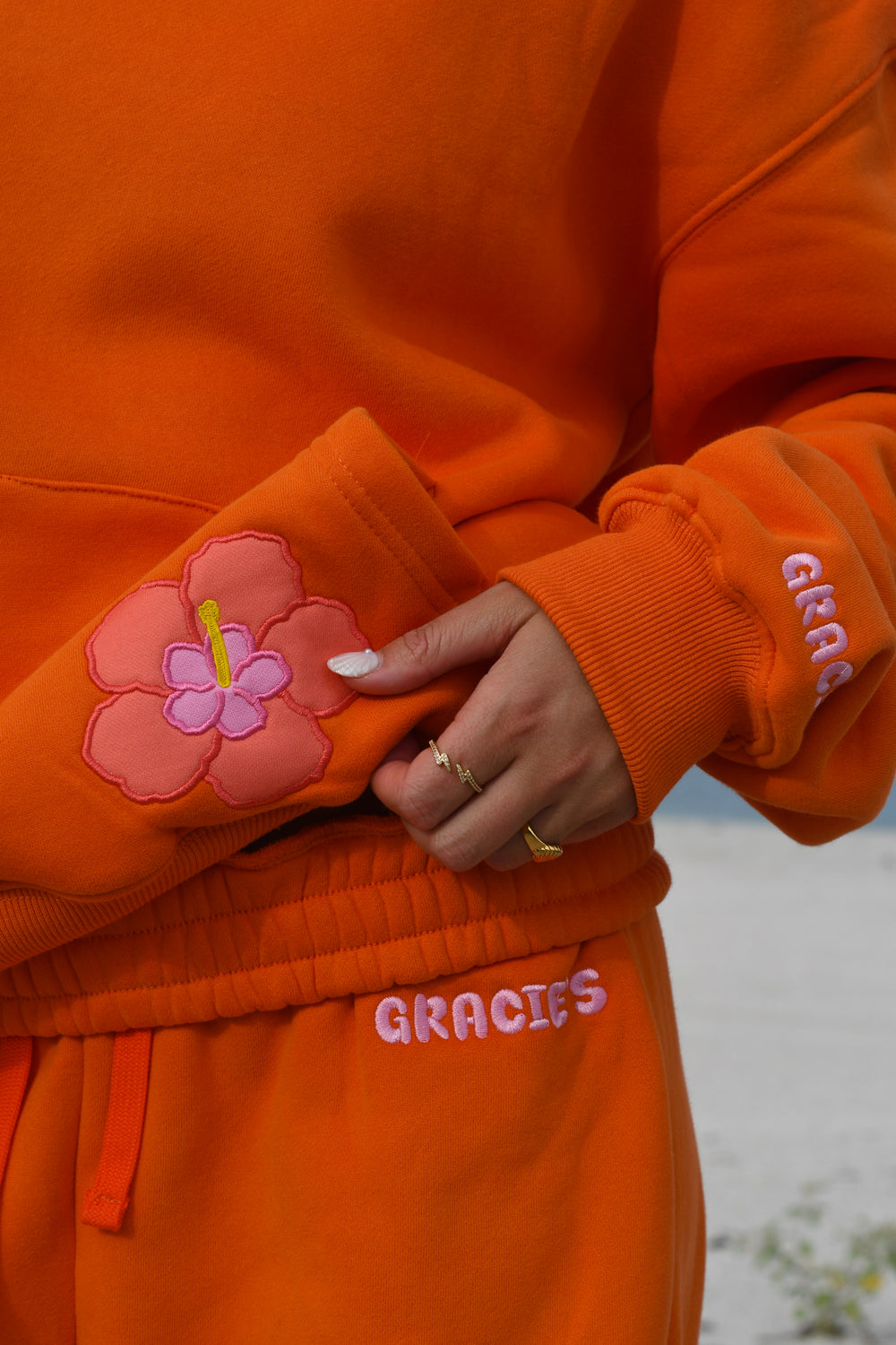Tangerine Hibiscus Sweatpants