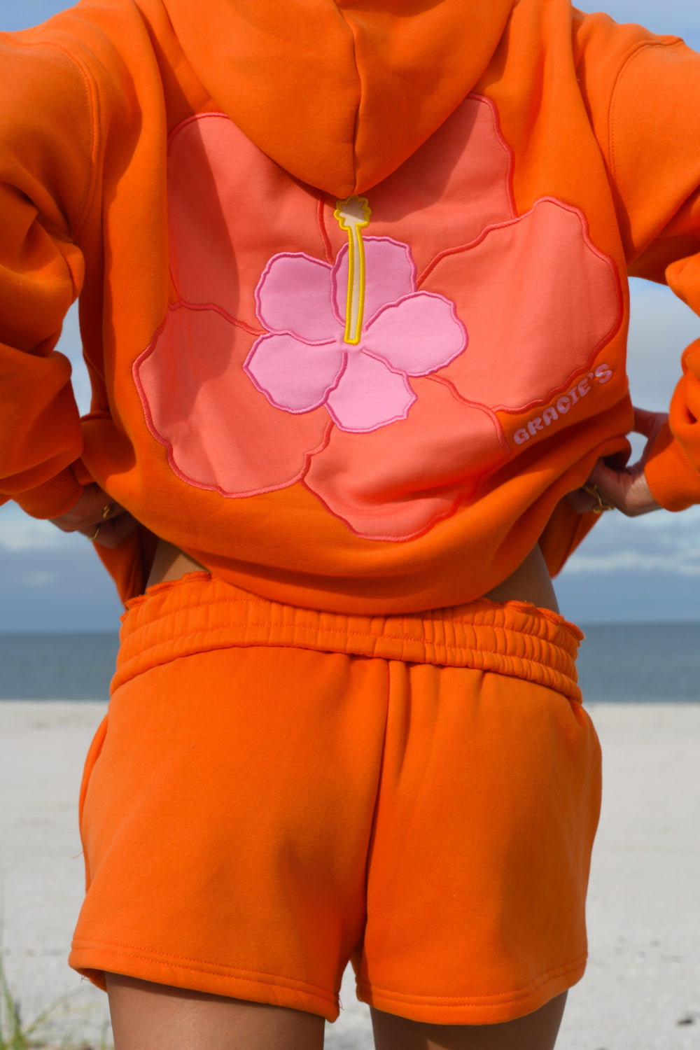 Tangerine Hibiscus Shorts