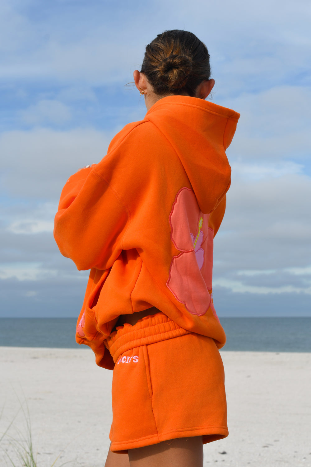 Tangerine Hibiscus Shorts