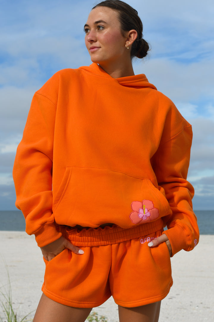 Tangerine Hibiscus Shorts