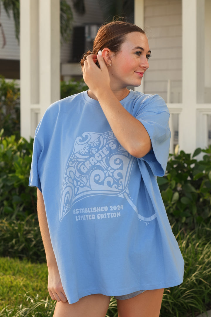 Stingray Oversized Tee - Pacific