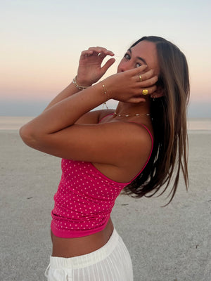Aloha Fuchsia Polka Dot Tank