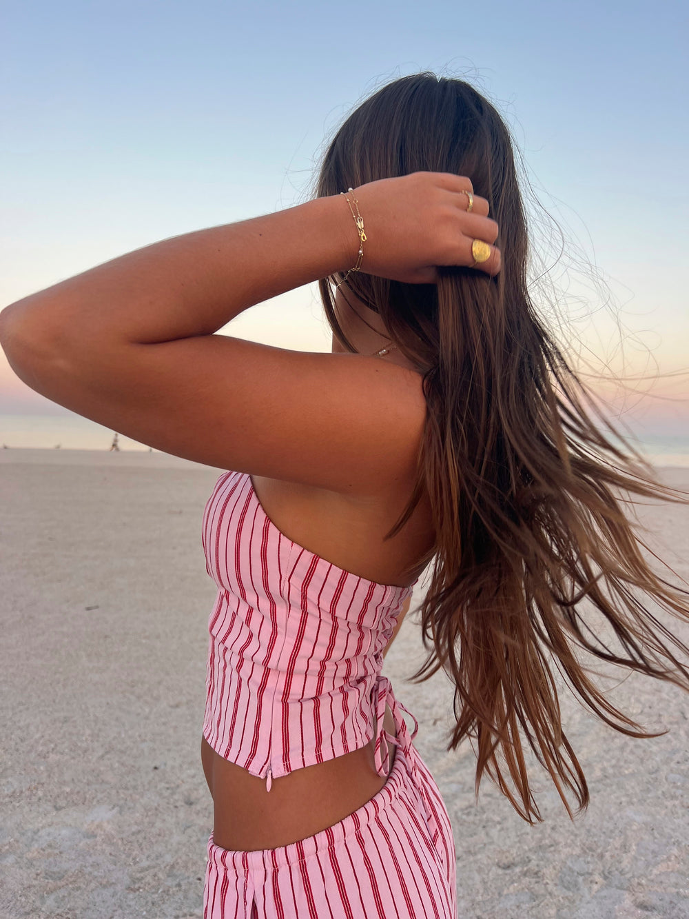 Strawberry Lace Up Tube Top