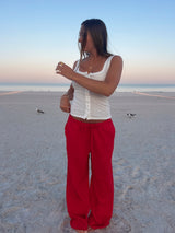 Lobster Pinstriped Straight Leg Pants