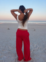 Lobster Pinstriped Straight Leg Pants