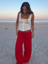 Lobster Pinstriped Straight Leg Pants